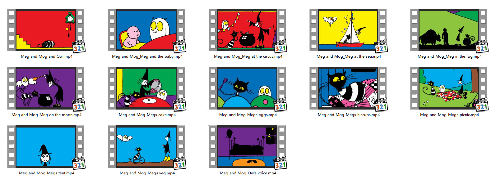 动画片Meg and Mog(女巫麦格和小猫莫格)13集英语发音无字幕视频 动画片Meg and Mog(女巫麦格和小猫莫格)13集英语发音无字幕视频